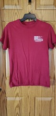 Mens Small Red Patriotic Graphic Tee. Cotton. Short Sleeve. Light Weight Machine