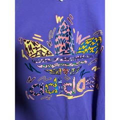 Adidas Originals Abstract Doodle Trefoil Graphic Tee Purple Large