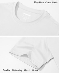 Mens Cotton Crewneck T-Shirt Short Sleeve Plain Tee Moisture Wicking Casual Tops