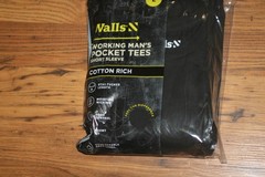 NIP Walls Working Man’s Pocket Tees S/S Cotton Rich – L – Black – 2 Pack