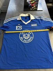 Rare Vintage 2005 Adidas EL SALVADOR Originals Football Polo Shirt Medium Blue