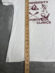 Vintage 80s University Sports Short Sleeve T Shirt Men’s Size Small White