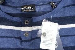 BUFFALO DAVID BITTON STRIPED BLUE XL SHEER POCKET HENLEY TEE TSHIRT MENS NWT NEW