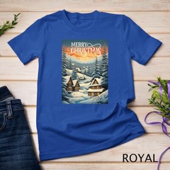 Christmas Church in the Mountains A Peaceful Scene #2 Funny Unisex T-shirt