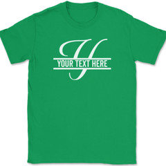 Letter Y Monogram Your Text Here Custom T-Shirt Personalized Family Gift Tee