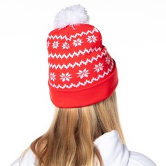 Home Alone Merry Christmas Fold Cuff Pom Adult Knit Beanie Red Winter Hat Cap