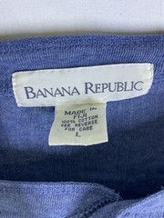 Banana Republic Shirt Mens Large Blue Ribbed Stretch Long Sleeve Vintage Henley