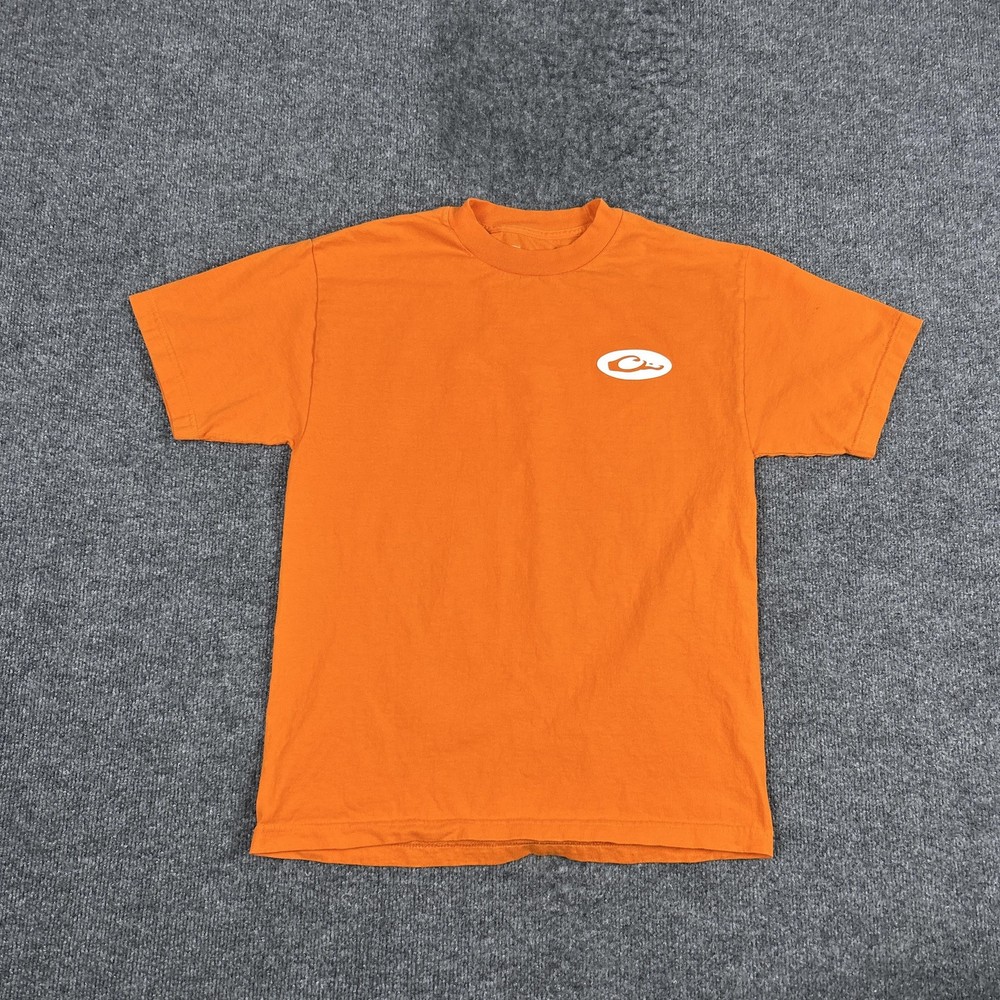 Drake Shirt Mens Medium Orange Logo Graphic Hunting Outdoor Cotton Tee