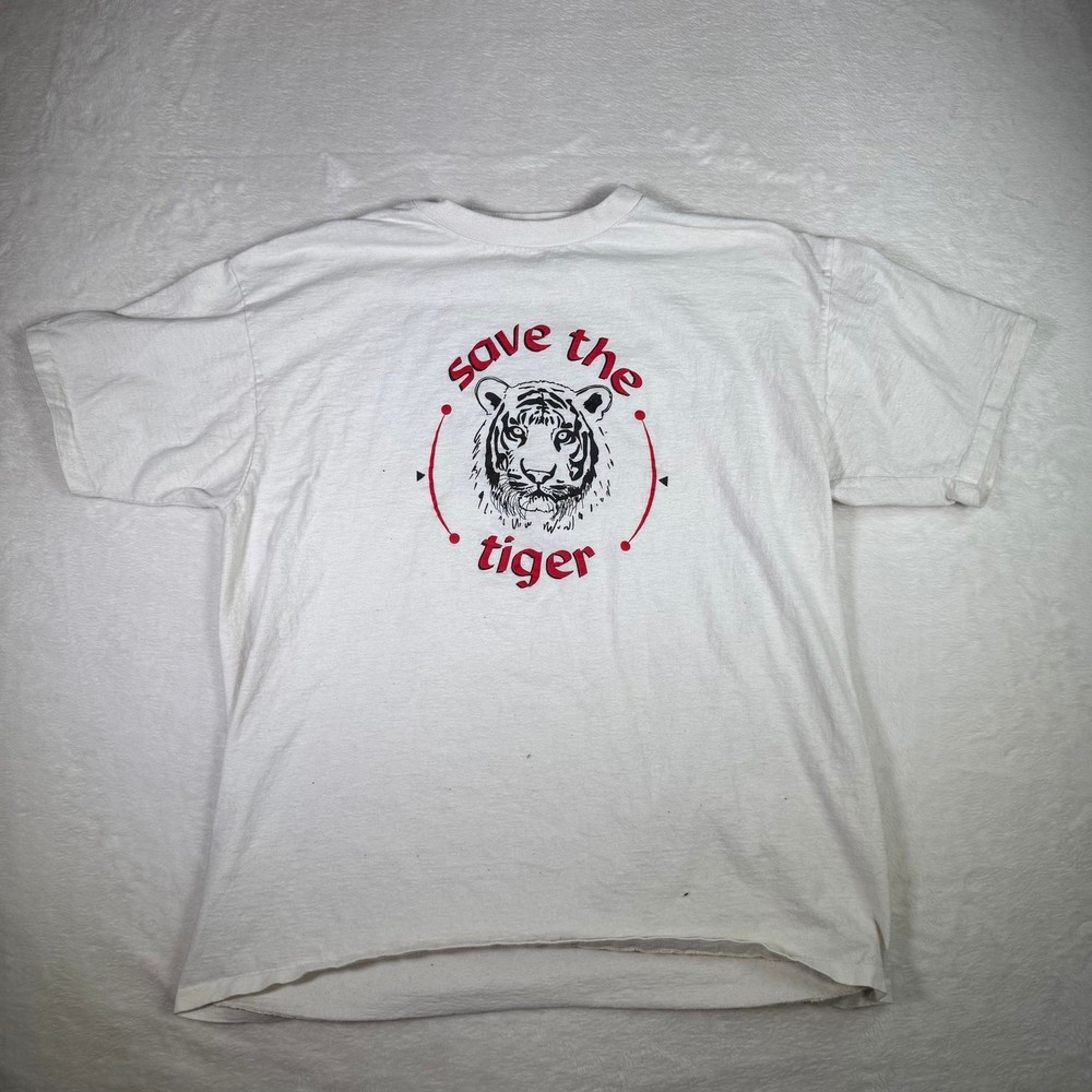 Save The Tiger Graphic T-Shirt WWF World Wildlife Fund Tee Size M