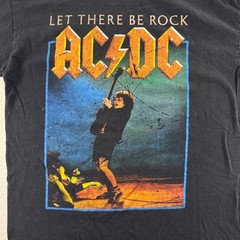 AC/DC Let There Be Rock Graphic T-Shirt Mens Medium Black Good Angus Young 2019