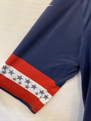 Vintage 90s Nike USA Hockey Jersey #85 Wavy Stripes Stars Sleeves Blue Large#231