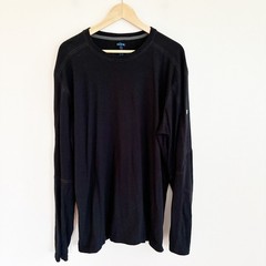 Kuhl Wildfibre Shirt Mens XL Black Long Sleeve Organic Cotton T-Shirt Outdoor