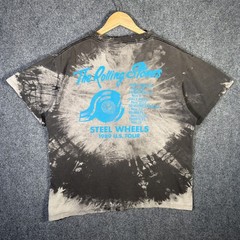 Vintage Rolling Stones Shirt Mens Large Black 1989 Steel Wheels Tour Faded 80s