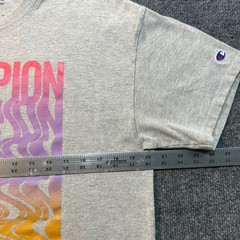 Champion Mens T-Shirt Large Gray Short Sleeve Logo Athletic Casual