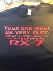 t-shirt Must Be Fast RX7 95 94 93 92 91 90 89 88 87 86 85 84 83 82 Mazda