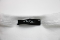 $130 Tom Ford Jersey V-Neck T-Shirt Mens M White Short Sleeve Stretch Cotton