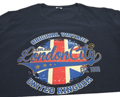 Original Vintage London City United Kingdom Navy S/S 2XL Tee Destination Travel