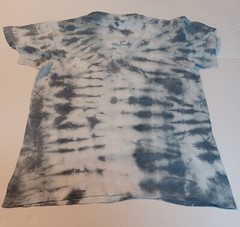 TIE DYE-SHIRT-COTTON-1 OF A KIND-White & Gray-UNIQUE STYLE-KIDS ‘L’/A2-232