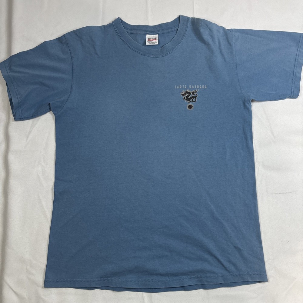 Anvil T Shirt Men’s Large Blue Vintage Red Line Santa Barbara Surf Graphics