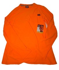 Wrangler Workwear~Men Long Sleeve Pocket T-Shirt~Small 34”-36”~Bright Orange~NWT