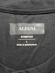 Alfani Men T Shirt L Black Henley Neck Short Sleeve Stretch Pullover Casual Tee