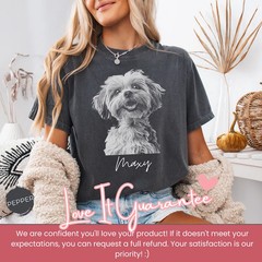 Personalized Custom Dog Portrait Comfort Tee Shirt Pet Owner