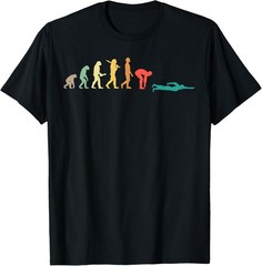 Retro Swimming Evolution Gift For Swimmers T-Shirt