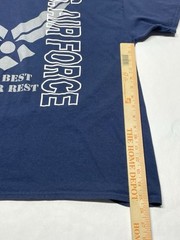 US Air Force Navy Blue Graphic Crew T Shirt The Best Never Rest Sz 2XL Military