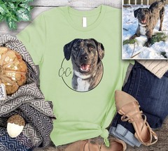 Personalized Pet Portrait Comfort Tee Custom Dog Cat Lover Gift Shirt