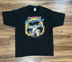 Vtg Contos Graphics Motorcycle Black Tshirt On Fruit Of The Loom Sz XL Weed T