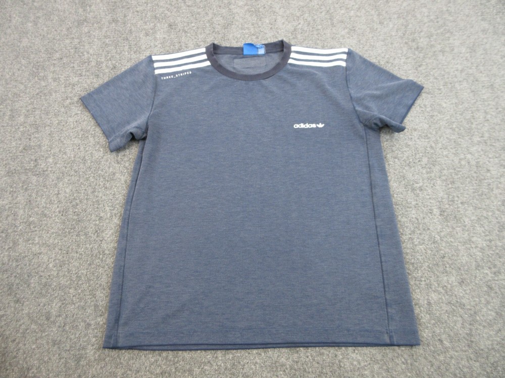 Adidas Shirt Mens Adult Small Blue Logo Crew Casual Outdoors Athletic