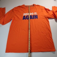 Nike Just Do It Again Men’s XL Orange Long Sleeve Cotton T-Shirt Ribbed Cuffs