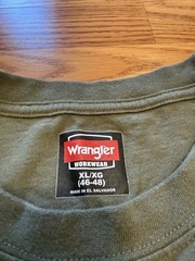 Wrangler Workwear T Shirt Men’s XL Olive Green Short Sleeve Pocket Tee