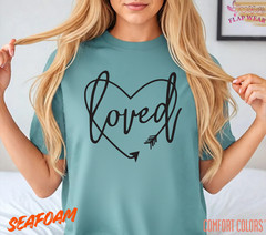 Unisex Loved Cursive Heart T shirt Men T shirt Women valanity Romantic
