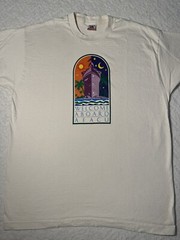 Vintage 1990s 90s Welcome Aboard Cruise Ship Art Deco Vacation Sunset T-Shirt XL