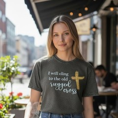 Custom Mineral Washed Tee with Faith Inspired Hand Painted Design