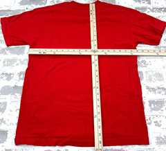 Nike Shirt Men Medium Red Gray Tee Center Swoosh Respect Spell Out Loose Fit *