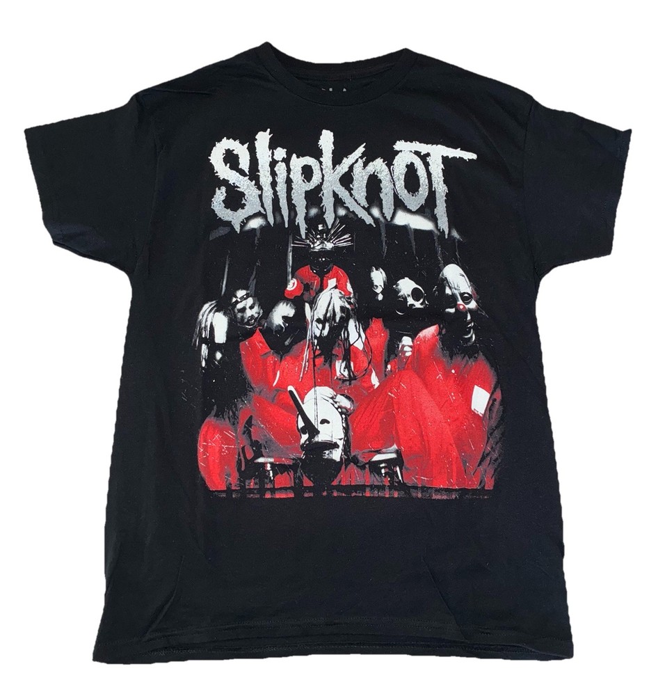 Slipknot T Shirt M Black Surfacing Cover Barcode Logo Double Sided NEW *hole