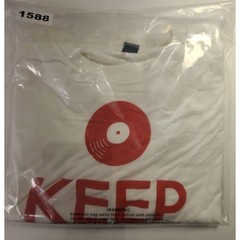 Tultex Keep Spin Records Graphic T-Shirt White Red Vinyl Music Tee Men’s Large