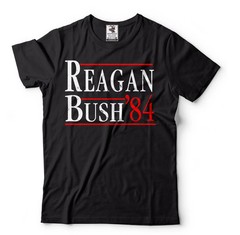 Reagan Bush ’84 Election T-Shirt Political Patriotic Republican 4th Of July Tees