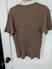 Buck Mason Mens Ribbed 100% Cotton Pocket Top Medium New! Brown Yuma