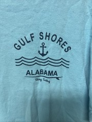 Gulf Shores Alabama “Stay Salty” Light Blue T-shirt Size Medium PREOWNED FLAW