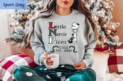 The Little Nero’s Pizza Christmas Sweatshirt, Home Alone Holiday Movie Shirt