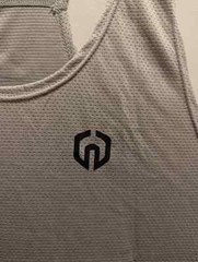 NELEUS ‘Dry Fit Logo Muscle’ Mesh Tank Top Men’s M Gym Workout Exercise Grey NWT