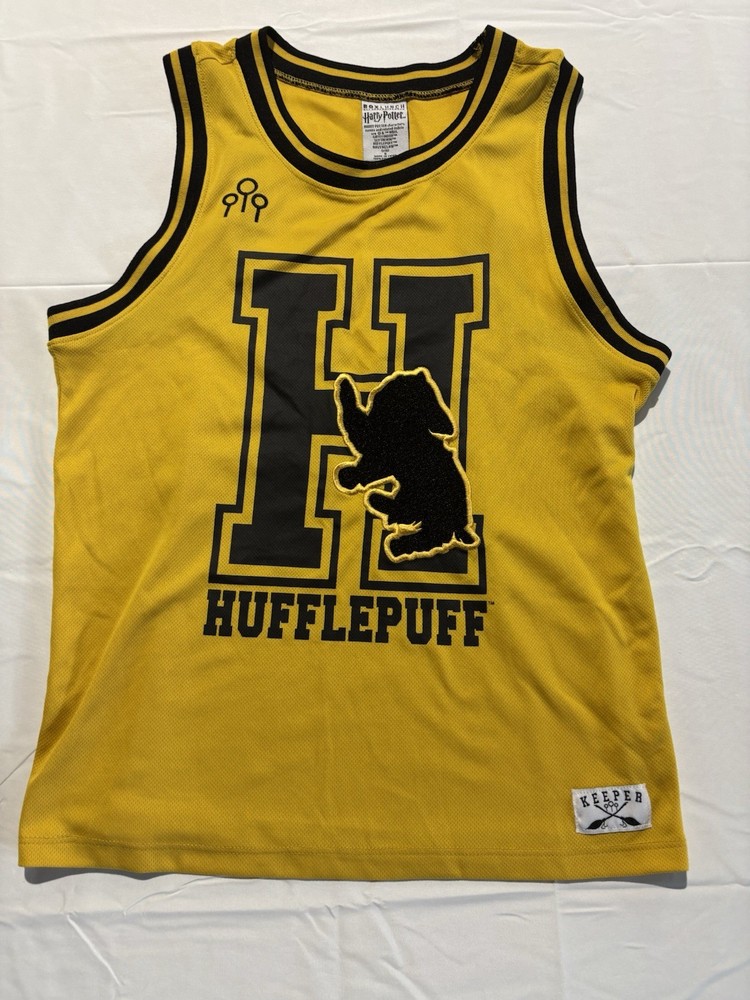 Harry Potter Hufflepuff Keeper Mesh Jersey Tank Top Adult Small Yellow BoxLunch
