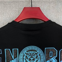 New Fashion Trend Tiger Hot Diamonds Rhinestone Summer Luxury Men Cotton T-Shirt