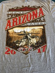 2017 Arizona bike rally T-shirt, Gray, SUNA, Large