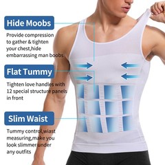 Gynecomastia Moobs Compression Vest Shirts Men Tank Top Slimming Body Shaper US