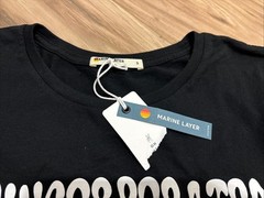 Marine Layer Custom Size S Unincorporated Golden Chicken Graphic Tee Black – NEW