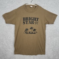 Vintage 80s Exercise Bright Star T-Shirt Military Brown Size M Made in USA